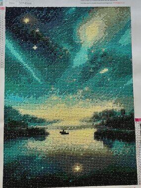 Diamond Painting Finished Completed 3D Wall Art 30x40 cm Lake Diamond Art